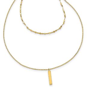 Avariah 14k الذهب الأصفر المصقول الماس قطع قابلة للتعديل 2 طبقة ث/تحويلة. قش - 12 " - صنع في إيطاليا