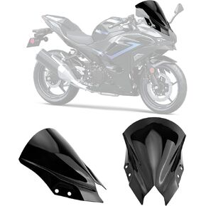 15 '' ملحق الزجاج الأمامي يناسب 2024 2025 Kawasaki Ninja 500 و Ninja 500se الزجاج الأمامي لفقاعة الطبقات المزدوجة ، غطاء الحماية المنحرف والاطلاع (أسود)