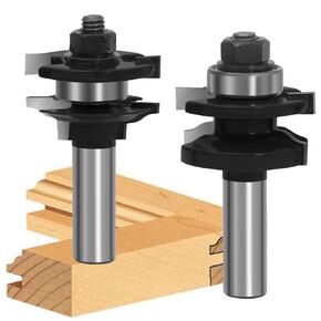OLETBE 3 PCS Router Bit Set, 1/2-Inch Shank Round Over Raised Panel Cabinet Door Ogee Rail and Stile Router Bits, Woodworking Wood Cutter, Wood Carbide Groove Tongue Milling Tool