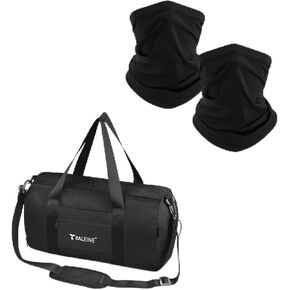 TICONN Neck Gaiter Face Cover Scarf(Quick Dry,Black)+Gym Bag(Black
