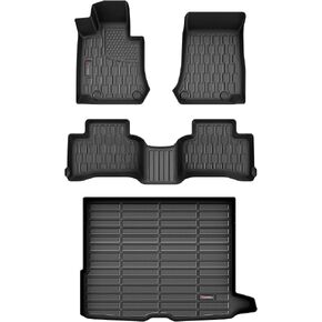Floor Mats & Cargo Liner Compatible with 2019-2023 Jeep Cherokee (Not for Grand Cherokee) Cargo Mat, Full Set All Weather Protection 1st, 2nd Row Car Liners & Trunk Mat, Black