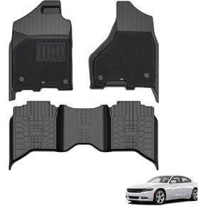3W Floor Hats Fit for 2013-2018 Dodge Ram 1500/2500/3500 Crew Cab ، 2019-2024 Dodge Ram 1500 Classic Crew Cab All Weather tpe custome fit floor liner for ram car car mats ful