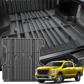 KUST Truck Bed Mat for 2017-2024 Nissan Titan, 5.6FT Bed Liner All Weather Protection TPE Rubber Car Mat for Titan Accessories Crew Cab High Edge Heavy Duty