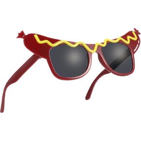 Sewroro Hot Dog Eyeglass, Funny Dance Party Makeup Glasses for Party Costume Masquerade Party
