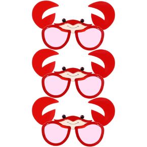BESTOYARD 12 Pcs Luau Party Funny Sunglasses Crab Tropical Glasses for Hawaiian Luau Party, Beach, Summer, Halloween, Graduation Decorations Beach Photo Booth Props