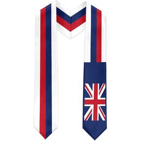 Hawaii Flag Graduation Sash Satin Scarf 72" Stole for Abroad Student International Study Class