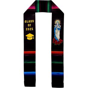 ORNING Mexican Graduation Stole Class of 2025 Sarapes Stole Elegant Mexican Scarf Celebrate Heritage estolas para graduación