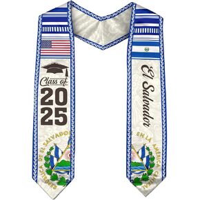 CHIARA Conti11 Salvadorans American Flag Terguation SASH 2025 ، Salvadorans Graduation Sash ، El Salvador Treag Tost 2025