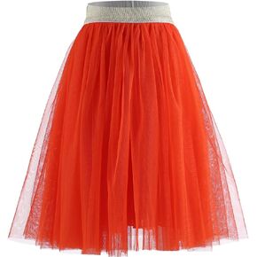 Toddler Baby Girl's Tutu A Line Knee Length Tulle Layered Long Party Skirt for Little Big Girls 1T-16T