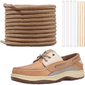 Polyester Shoelaces for Sperry Boat Shoes, 5/32"(4mm) Round Shoe Laces Strings with Needle Replacement Kit