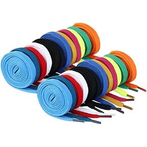 12 Pairs Flat Shoelaces Shoelaces for Sneakers Shoe Laces Strings for Sports Shoes Boots Sneakers Skates (Random Assorted Colors)