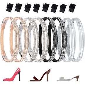 Shoe straps for heels,heel straps for high heels,shoe straps for loose shoes,suitable for fixing loose high heels Elastic high heels(4 Pairs)