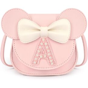 mibasies Toddler Purse Gifts for Girls: 3 Year Old Girl Gifts - Girls Toys Mini Mouse Purse Pink with Pearl Letter A