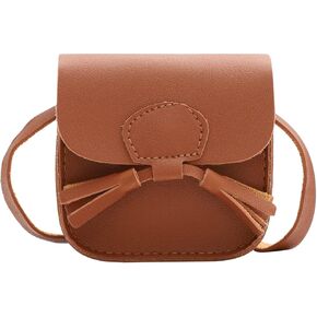SOTOGO Little Girls Crossbody Purse Toddler Mini Cute Princess Handbag Shoulder Messenger Bag for Kids, Brown Tassel Style