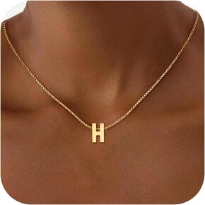 Initial Necklace for Women Girls - Dainty 18K Gold Plated Initial Letter Necklace Teen Girls Gifts Trendy Stuff Tiny A-Z Pendant Necklace Birthday Gifts 5 6 7 8 9 10 Years Old Girl