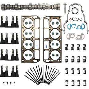 E1840P Sloppy Stage 2 Camshaft Kit W/Gaskets Lifters Trays Pushrods Fit For Chevrolet Silverado Tahoe GMC Sierra Yukon Pontiac Gen III/IV LS LS1 LS6 LS2 LQ4 LQ9 4.8L 5.3L 5.7L 6.0L 6.2L V8 1999-2013