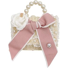 Cute Crossboby Purse with Bowknot Shoulder Bag for Little Girls, Girls Kids Fashion Handbags with Pearl Handle