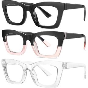 Okany Blue Light Blocking Glasses for Women Men Fashion Computer Screen Gaming TV Phones Anti Eyestrain & UV Glare Glasses 3 Pack