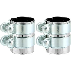 QWORK 2 Pack 2.5" Exhaust Clamp - Stainless Steel Joint Exhaust Band Clamp 65mm x 95mm Pipe Size | for Turbo, Catback, Mufflers & Downpipes