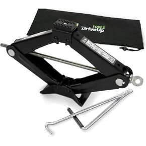 Scissor Jack for Car, Heavy-Duty 2-Ton (4409 lbs) Tire Jack Kit for SUV and Auto, Portable Collapsible Steel Scissor Lift Jack with Crank Handle (Black)