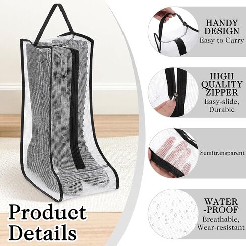 2 Set Boot Storage Bag, Portable Boots Protector Bag Dust Proof Travel Shoe Bags with Handle Boots Organizer for Packing Travel and Daily Use(Tall) in Saudi Arabia