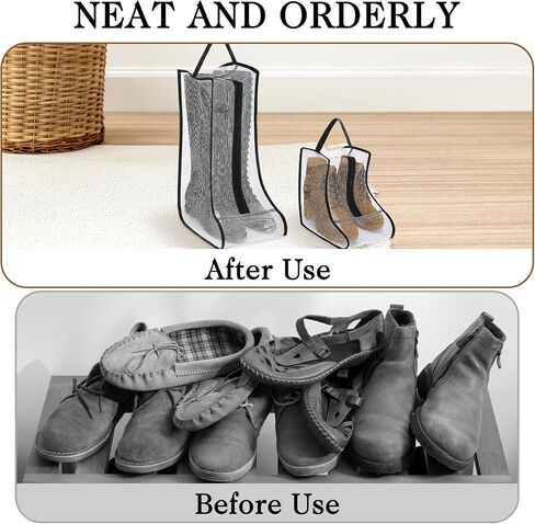 2 Set Boot Storage Bag, Portable Boots Protector Bag Dust Proof Travel Shoe Bags with Handle Boots Organizer for Packing Travel and Daily Use(Tall) in Saudi Arabia