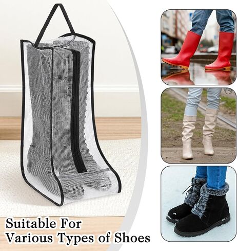 2 Set Boot Storage Bag, Portable Boots Protector Bag Dust Proof Travel Shoe Bags with Handle Boots Organizer for Packing Travel and Daily Use(Tall) in Saudi Arabia