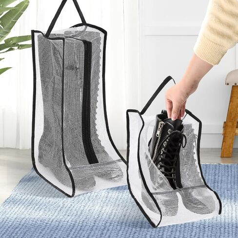 2 Set Boot Storage Bag, Portable Boots Protector Bag Dust Proof Travel Shoe Bags with Handle Boots Organizer for Packing Travel and Daily Use(Tall) in Saudi Arabia