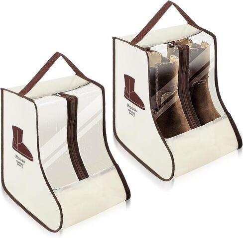 2 Set Boot Storage Bag, Portable Boots Protector Bag Dust Proof Travel Shoe Bags with Handle Boots Organizer for Packing Travel and Daily Use(Tall) in Saudi Arabia
