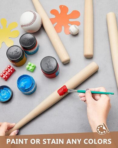 Wettarn 2 Pcs Mini Baseball Bats Wooden Baseball Bat Craft Unfinished Small Baseball Bats Unpainted Wood Baseball Bats for Painting DIY Craft Projects Ball Sports Party Favors in Saudi Arabia