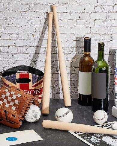 Wettarn 2 Pcs Mini Baseball Bats Wooden Baseball Bat Craft Unfinished Small Baseball Bats Unpainted Wood Baseball Bats for Painting DIY Craft Projects Ball Sports Party Favors in Saudi Arabia