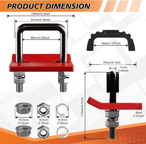 TIROL Hitch Tightener Anti-Rattle Clamp - Heavy Duty Hitch Stabilizer for 1.25" to 2" Trailer Hitches Reduce Movement on Hitch Mount Hitch Tray Cargo Carrier Bike Rack, RV Trailer Accessories (Black) in Saudi Arabia