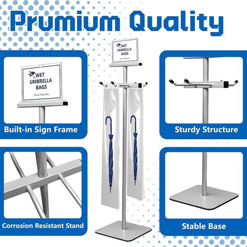 Montex Wet Umbrella Stand with Free 200 Plastic Umbrella Bags and Holder in Kuwait