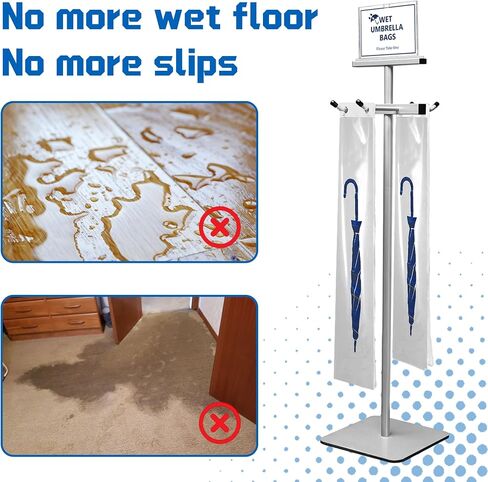 Montex Wet Umbrella Stand with Free 200 Plastic Umbrella Bags and Holder in Kuwait