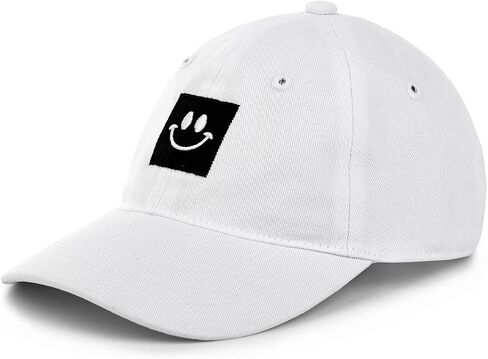 Smiley Face Baseball Cap for Toddler Boys Girls,Adjustable Kids Washed Cotton Cute Dad Hat in Saudi Arabia