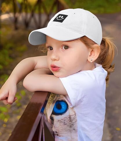 Smiley Face Baseball Cap for Toddler Boys Girls,Adjustable Kids Washed Cotton Cute Dad Hat in Saudi Arabia