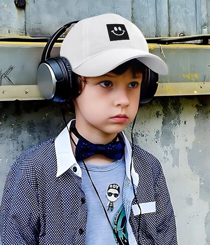 Smiley Face Baseball Cap for Toddler Boys Girls,Adjustable Kids Washed Cotton Cute Dad Hat in Saudi Arabia