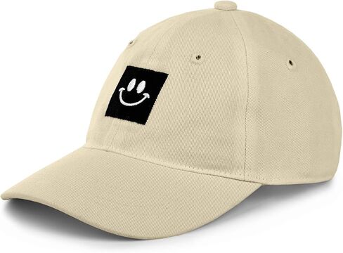 Smiley Face Baseball Cap for Toddler Boys Girls,Adjustable Kids Washed Cotton Cute Dad Hat in Saudi Arabia