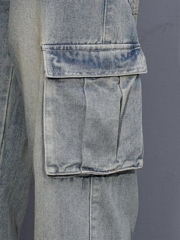 Verdusa Men's Distressed Straight Leg Denim Pants Vintage Jeans with Pockets in Saudi Arabia