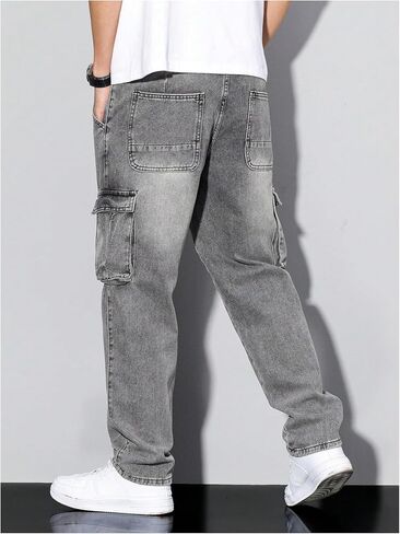 Verdusa Men's Distressed Straight Leg Denim Pants Vintage Jeans with Pockets in Saudi Arabia