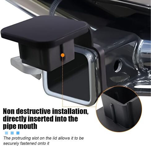 Trailer Hitch Cover, 1.25 Inch Heavy Duty Plastic Insert Trailer Hitch Cover Plug Cap, Vehicle Exterior Square Receiver Tube Tow Cover Accessories, Universal for Trailer, Sedan, Truck in Saudi Arabia