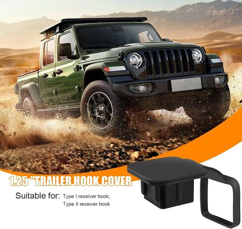 Trailer Hitch Cover, 1.25 Inch Heavy Duty Plastic Insert Trailer Hitch Cover Plug Cap, Vehicle Exterior Square Receiver Tube Tow Cover Accessories, Universal for Trailer, Sedan, Truck in Saudi Arabia