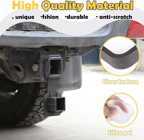 غطاء Hitch Trailer متوافق مع Toyota Tacoma 2016-2024 خطاف المقطورة المقاومة للغبار ، غطاء حماية الفم المربع ، غطاء عقبة السحب غطاء الأنبوب مستقبل المكونات (النجوم والشرائط الأسود) in Kuwait
