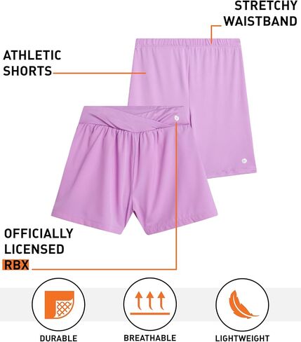 RBX Girls Athletic Shorts - 2 Pack Performance Girls Flowy Shorts و Active Jersey Bike Shorts (الأحجام: 7-16) in Saudi Arabia