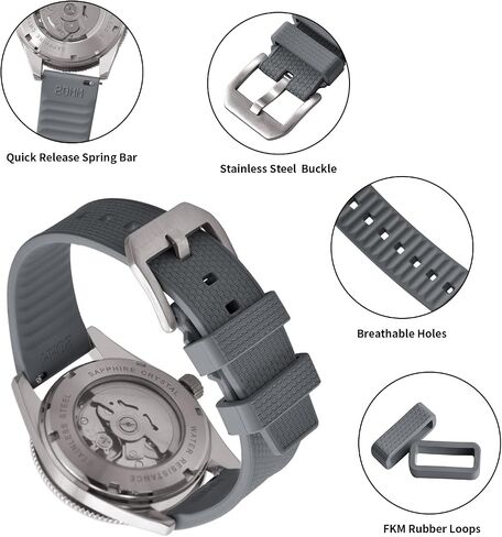 20 مم 22 مم fluorine FKM Rubber Watch STRAP - سرعان ما يكون إطلاق سراح الفرق الرياضية للرجال in Kuwait
