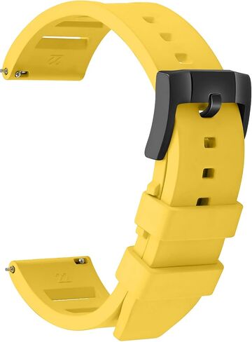 Ullchro Quick release FKM Rubber Watch Bands Fluororubber Watch Band Strap للرجال حزامًا ناعمًا للتنفس مع الإبزيم الأسود 19 مم 20 مم 21 مم 22 مم 24 ملم in Kuwait