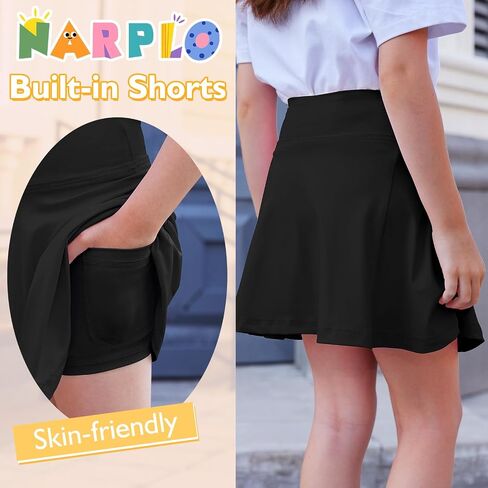 Toddler Girls Skirts Skorts Built in Shorts Baby Summer Flowy Tennis Athletic Skirts Skorts for Girls with Pockets in Saudi Arabia