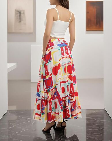 Urban Coco Women Women Flowy Boho Summer Summer Least A-line Hem Hem Maxi Maxi مع جيوب جانبية in Kuwait