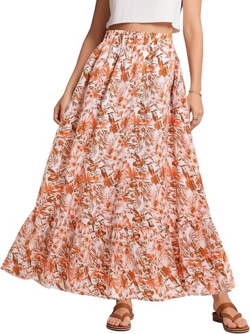 Urban Coco Women Women Flowy Boho Summer Summer Least A-line Hem Hem Maxi Maxi مع جيوب جانبية in Kuwait