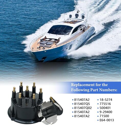 غطاء الموزع ومجموعة الدوار لـ 4.3L V6 مع Thunderbolt IV/V HEI Ignition - يحل محل 815407Q5 ، 815407A2 ، 18-5274 ، 815407Q02 in Kuwait